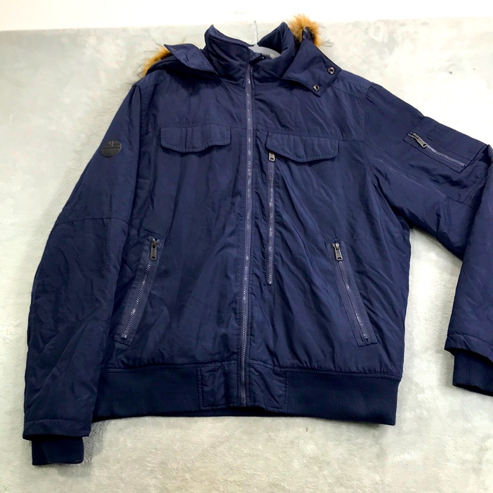 Ben Sherman Men's Navy Blue Hooded Jackets Size XL